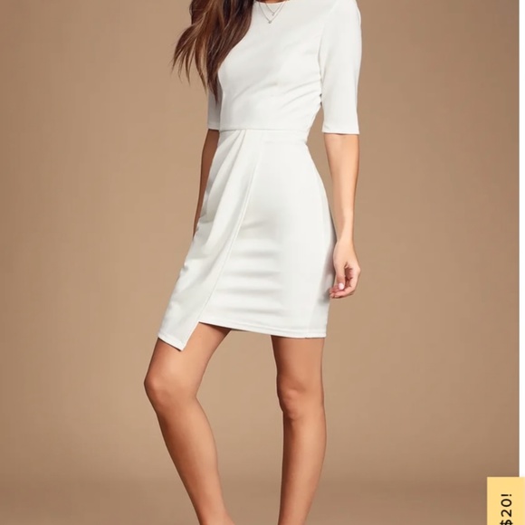 Lulus Westwood White Sheath Dress Wedding Bachelorette - Picture 3 of 10